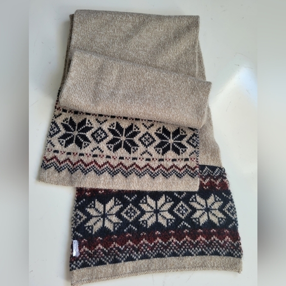 Rectangular Knit Scarf in Tan - Picture 1 of 6